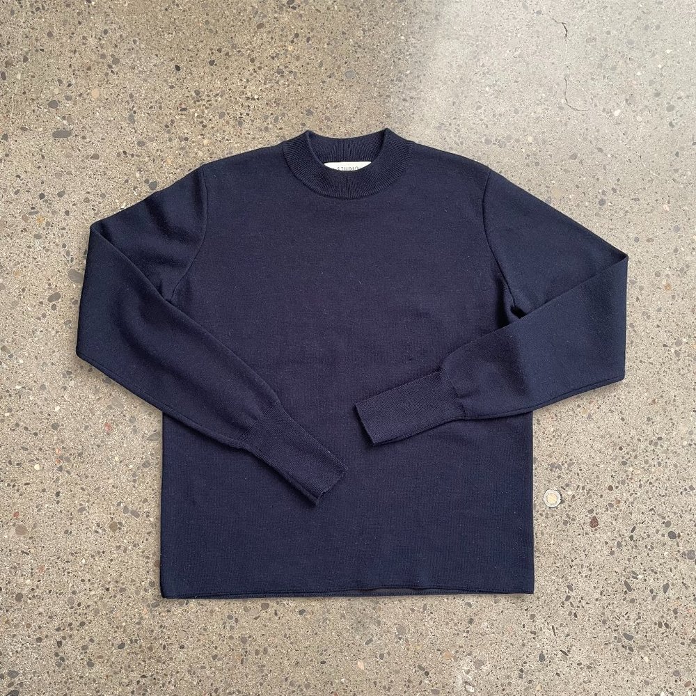 Studio Nicholson Navy Relaxed Sweater